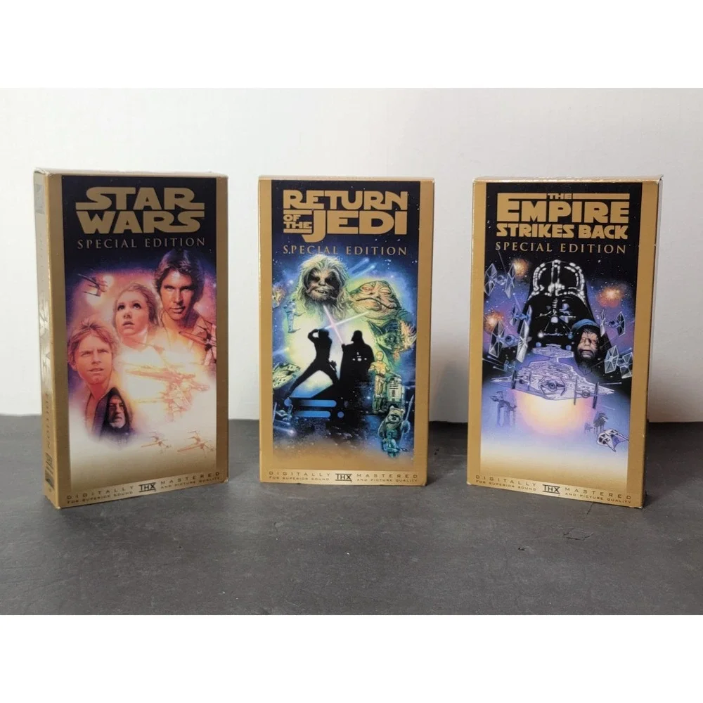 1997 Star Wars Trilogy Gold Box Sex Special Limited Edition 3 VHS Video Tape Set